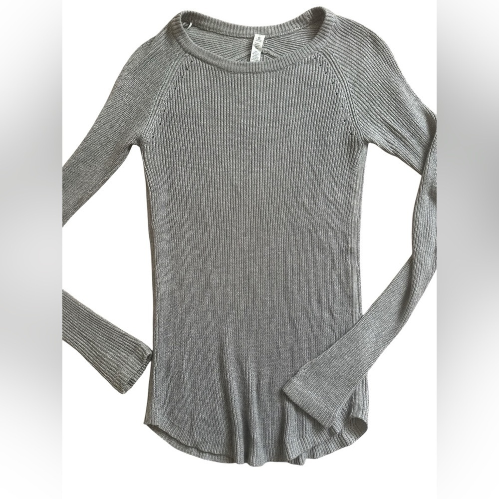 Lululemon Cabin Yogi Long Sleeve Heathered Medium Grey / Heathered Light Grey